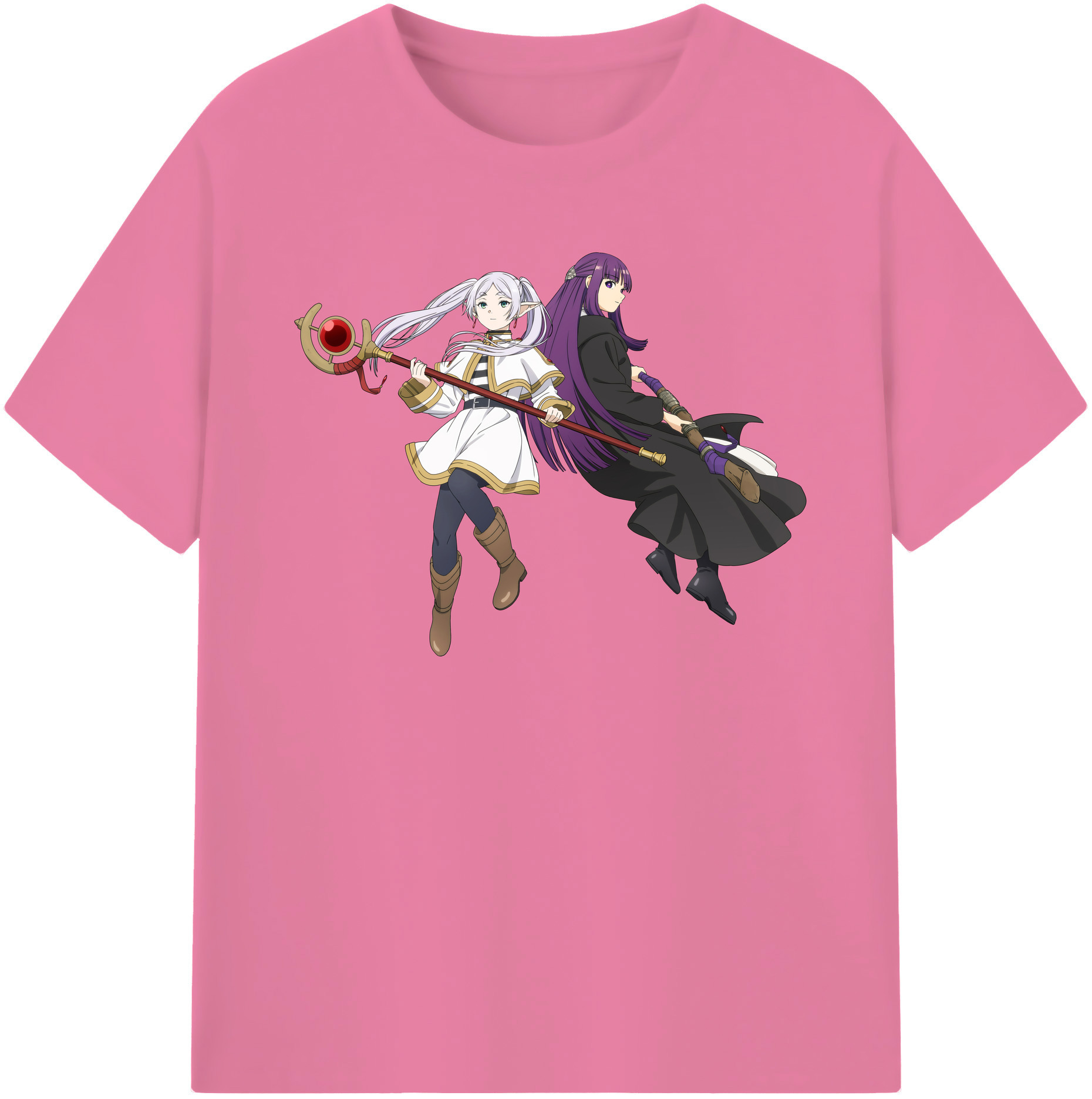 （画像用） 葬送のフリーレン Frieren 綿100％半袖Tシャツ（フロントプリント）